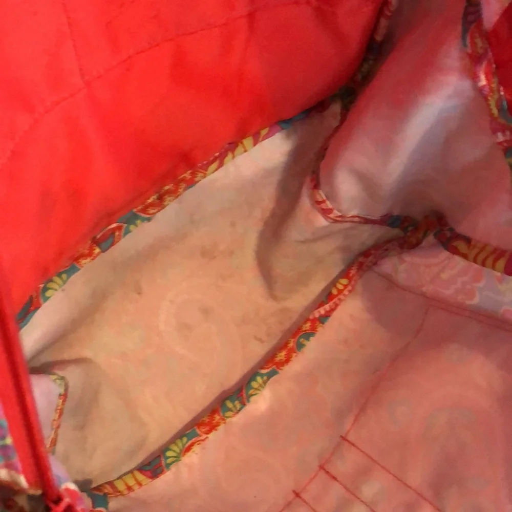 VERA BRADLEY Iconic Campus Floating Garden SZ XL triple zip canvas tropical - Picture 13 of 16